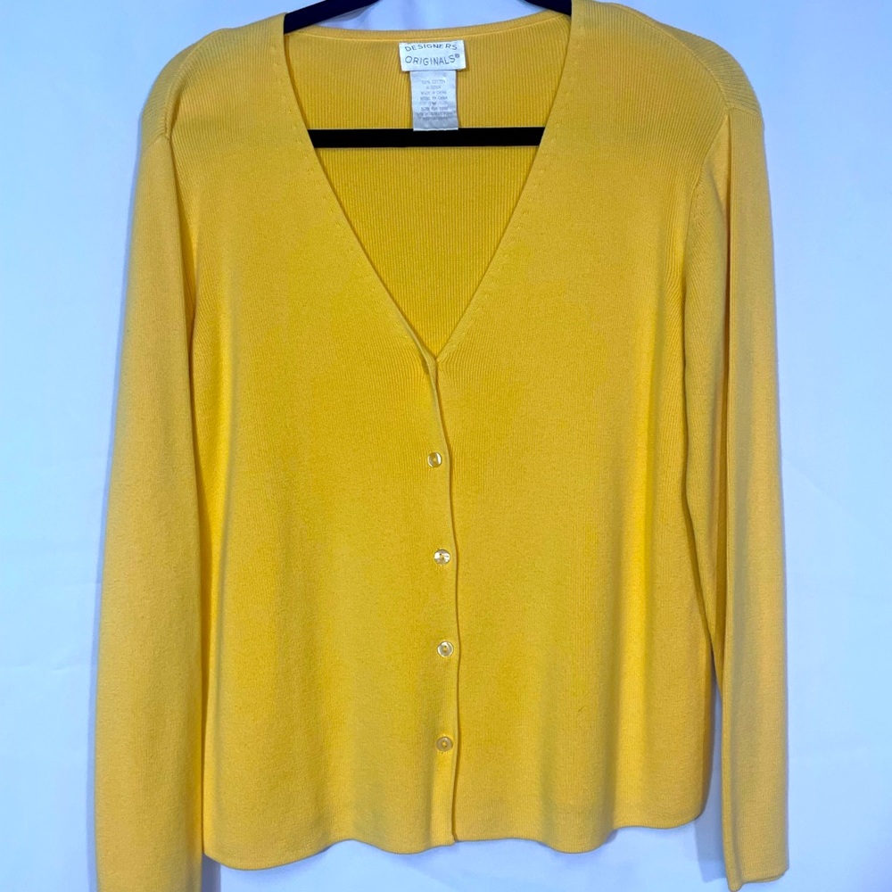 Designers Originals Women’s Yellow Cardigan size Medium